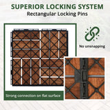 BEEFURNI Acacia Interlocking Deck Tiles (12x12 Pack 10), Acacia Wood Deck Tiles Interlocking Outdoor, Indoor Flooring Mats for Balcony Decor,Patio, Backyard, 1-Year Manufacturer Warranty (Dark Brown) BEEFURNI