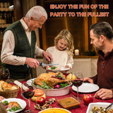 Cordless Electric Knife Set - Rechargeable Carving Knife with Safety Lock, Black Ergonomic Handle with Knives and Forks, for Meat, Bread, Brisket Slicing, Thanksgiving and Christmas Gifts Wanvoapls