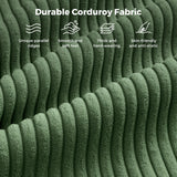 Vesgantti 97" Modular Sectional Sofa Green, L-Shaped Couch with Movable Ottoman, Comfy Corduroy Couch with Spring Cushion, Modular Sofa with Deep Seat for Living Room, Bedroom and Apartment Vesgantti