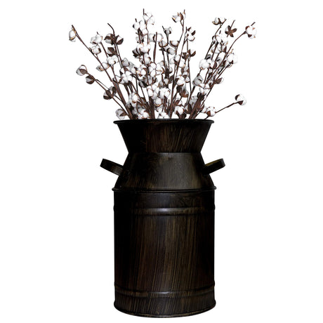 Fovasen Galvanized Black Flower Vase, Vintage Milk Can for Farmhouse Home Wedding Centerpiece Decor & Housewarming Gift -7.5" H Fovasen
