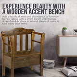 Peaceful Classics Bench with Storage - Small Wooden Storage Bench for Entryway, Hallway, Mudroom, Farmhouse, Bedroom, & Living Room, Amish Handmade Furniture Storage Organizer, Special Walnut Peaceful Classics