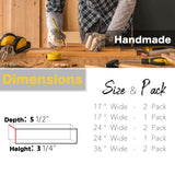 ROOREVO Wall Floating Shelves, Rustic Wood Wall Shelf Handmade (Light Walnut, 24 Inch - 2 Pack) ROOREVO