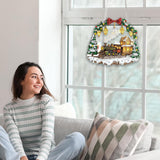 Yomiie Train House Sun Catcher Window Hanging - DIY Double Sided Diamond Painting Pendant Kit, Acrylic Diamonds Art Ornament for Front Door Sign & Indoor/Outdoor Garden Christmas Decor(8x8 inch) Yomiie