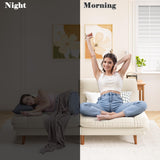 Homall Futon Sofa Bed, Modern Loveseat Futon Couch with Adjustable Backrest and Armrests, Sleeper Sofa Bed with Wood Frame for Living Room, Office, Apartment (Corduroy, White) Homall