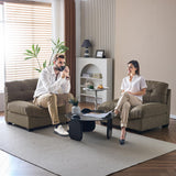 VINGLI Cloud Couch 80" Loveseat, 22.4" Deep Seat, Suede Upholstery Cozy Comfy Couches for Living Room Modern Love Seat Sofa, Pillow Armrest (Brown) VINGLI