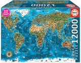 Educa 12000 Piece Jigsaw Puzzle - Wonders of The World - 19057 Educa