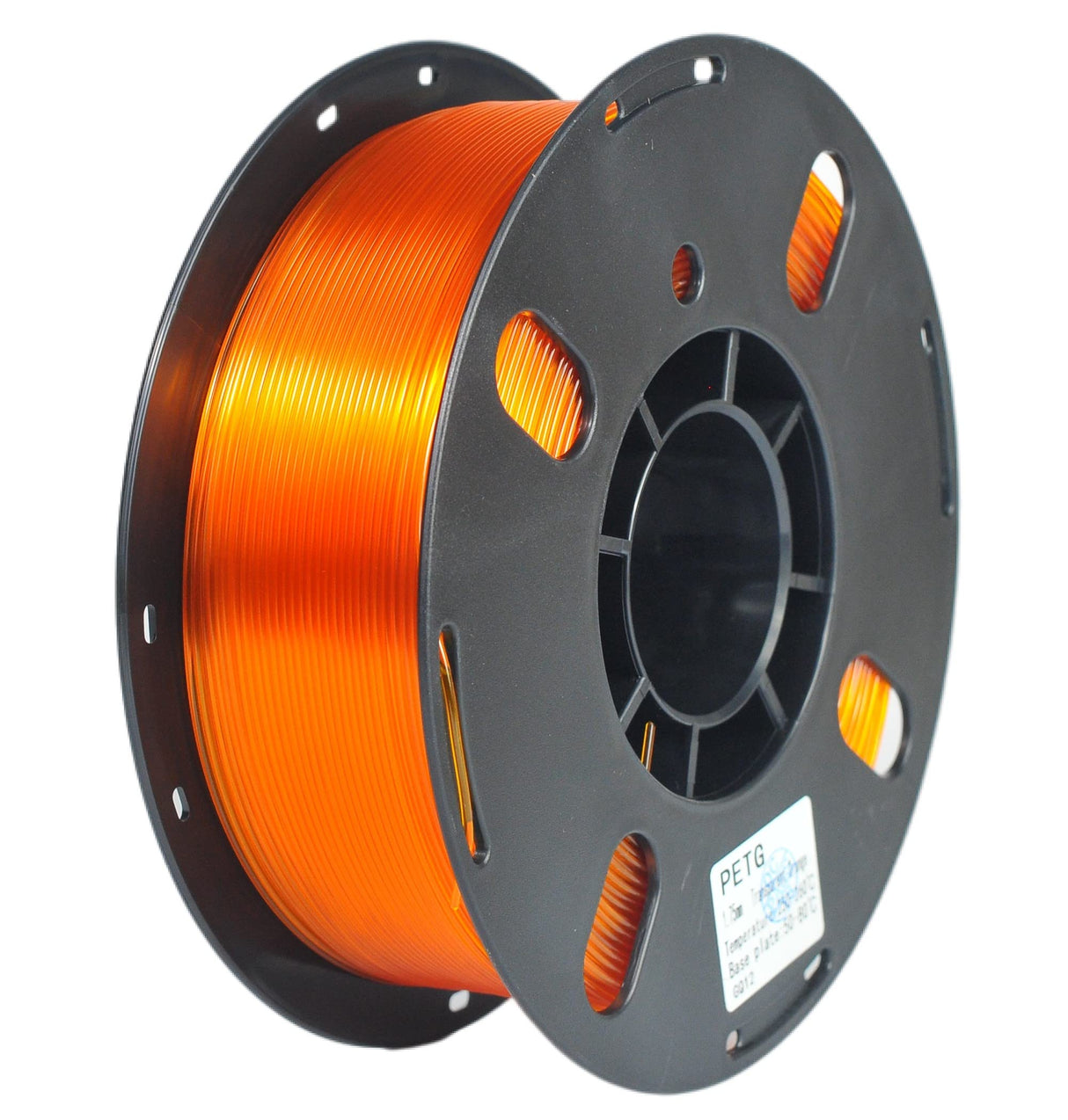 RANKI PETG Filament 1.75mm 3D Printer Filament, Dimensional Accuracy +/- 0.03 mm, 1kg Spool(Transparent Orange) RANKI