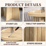 Round Nesting Coffee Table,Set of 2 Round Coffee Tables Living Room,Wood Fluted Coffee Table Set,Modern Small Coffee Table,Coffee Table Sofa Side Table for Living Room Bedroom Home Office (Oak) Mxtxmy