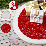 EverMerry Christmas Tree Skirt, Christmas Skirt Tree for 6ft Tree, 36 inches Thick Red Velvet with Sequin and White Plush Tree Skirts for Christmas Tree and Holiday Party Decorations EverMerry