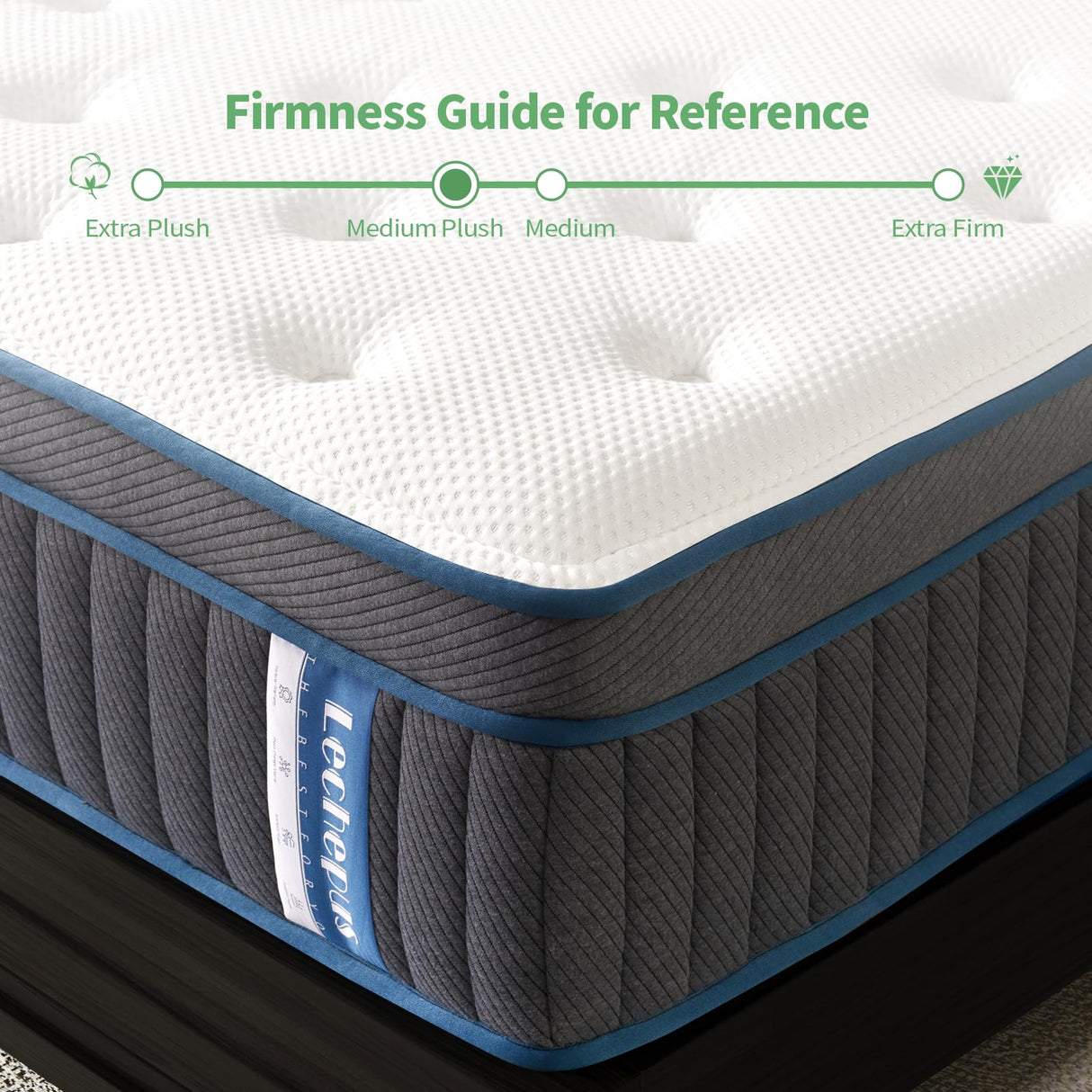 Lechepussleep King Mattress,14 Inch King Size Hybrid Mattress Medium Plush Cooling Gel Memory Foam with Individually Pocket Coils,Soft & Brethable for Pressure Relief,Balanced Support, 76"*80" Lechepussleep