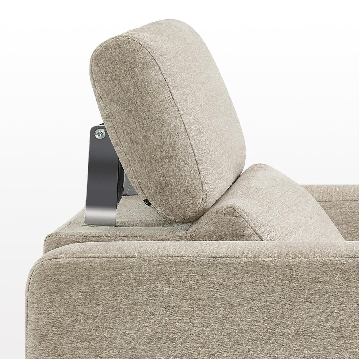 MCombo Wall-Hugger High Leg Power Recliner Chair with Adjustable Headrest and USB&Type C Dual Charge Ports for Living Room, Office, and Small Spaces, Fabric HL128 (Beige) MCombo