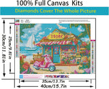 CHWGLFGG 5D Diamond Art Kits for Adults Beginners, Beach Flower Store Diamond Painting Kits, DIY Full Round Drill Paint by Diamonds Dot Gem Art for Adults, Home Wall Decor 12x16 Inch CHWGLFGG