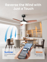 Dreo Smart Ceiling Fans with Lights, 42 Inch Black Ceiling Fan, 12 Speeds & 3 Fan Modes, Stepless Color Tones, Dimmable LED Light, 1-12H Timer, Quiet DC Motor, Remote/APP/Alexa/Wall Switch Control Dreo