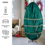 Christmas Tree Storage Bag - Upright Zippered Canvas Cover for 9-Foot Artificial Trees with Buckle Straps and Cinch by Tiny Tim Totes (Green) TINY TIM TOTES
