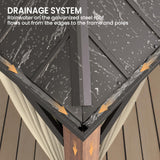 Amopatio 10' X 12' Wood Gazebo, Hardtop Gazebos with Galvanized Steel Double Roof, Metal Outdoor Permanent Aluminum Gazebo for Patio Deck Backyard Amopatio