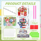 Chitidr 6 Pcs Seasonal Diamond Painting Kits 5d DIY Holiday Flowers Diamond Art Painting Hanging Signs for Spring Ventines Easter St. Patrick's Day Memorial Day Summer Wall Door Window Decor Chitidr