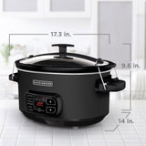 BLACK+DECKER 7-Quart Slow Cooker, SCD4007, Chalkboard Exterior, Locking Lid, 3 Heat Settings, Removable Stoneware Crock BLACK+DECKER