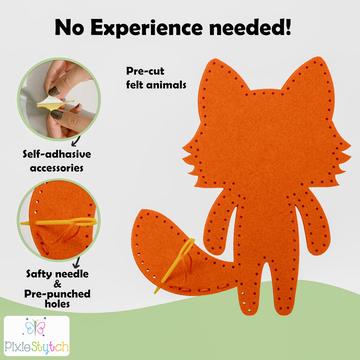 Beginner Sewing Kit for Kids - Sew & Create 6 Adorable Stuffed Animal Projects - Fun DIY Craft Set for Ages 6 and up - Educational & Creative Sewing Kit for Girls & Boys - Gift for Young Crafters Pixiestytch