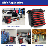 MHEOMTME Rolling Tool Chest with Drawers, Craftsman Tool Box Organizer, Toolbox Cabinet with Keyed Locking System, 7 Drawer Tool Storage Cart on Wheels for Garage, Workshop and Repair Room, Black MHEOMTME