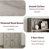 IDEALHOUSE Bookcase with Doors Industrial Bookshelf 11.8in Depth Display Storage Shelves 71.4in Tall Farmhouse Bookcases Wooden 6 Shelf Bookshelvels for Bedroom, Living Room, Home Office, Grey IDEALHOUSE