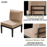 ASJMR Patio Furniture Set,8 Pieces Modern Outdoor Conversation Set w/43in Gas Fire Pit Table, Outdoor Metal Sectional Sofa with 55000 BTU Propane Fire Pit. ASJMR