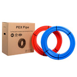 EFIELD 1/2 Inch 2 x100 ft Pex-b Pipe/Tubing(200 Ft), For Potable Water, Cold Hot Water, Brass Fitting, Crimping Clamp Tool, Cinch Clamps, Cutter Combo Kit (All in One) EFIELD