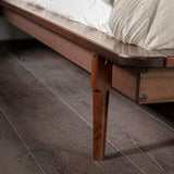 Walker Edison Mid Century Modern Solid Wood King Platform Bed with Headboard and Footboard - Walnut Finish Walker Edison