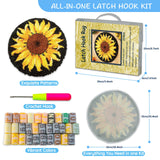 MIAOLLUN Hummingbird Flower Latch Hook Kits for Adults Kids, DIY Bird Pre-Printed Canvas Rug Cushion Making Craft Embroidery Crochet Yarn Kit 52X38cm MIAOLLUN