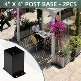 Cskunxia 4x4 Post Base 2Pcs Wood Fence Post Bracket Anchor Base Brackets Deck Post Base for Pergola Railing Mailbox Deck (Inner Size 3.6x3.6) Cskunxia