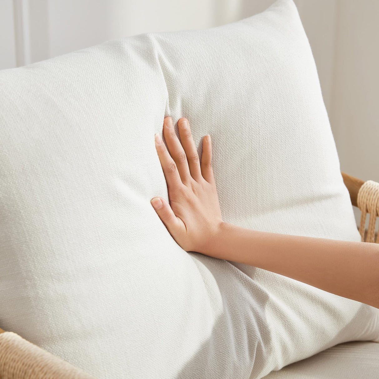 CHITA Braid Armchair Set of 2, Modern Accent Chair for Living Room, Cream CHITA