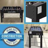SereneLife 48in Competition Sized Foosball Table, Soccer for Home, Arcade Game Room, 2 Balls, 2 Cup Holders 2x4ft for Man Cave or Basement - Standing or Tabletop, Black SereneLife