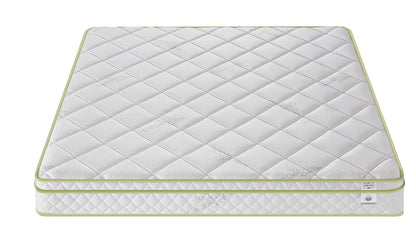 Oliver & Smith 8 Inch California King Mattress - Breathable Euro Top Hybrid with Medium Firm Bonnell Coil Support - High Density Foam, Cotton Cover Cal King Mattress in A Box - White