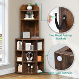 YITAHOME Industrial Corner Shelf with USB Charging Ports and Outlets YITAHOME