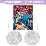 MIRCVSH Scenery Paint by Numbers Kit for Adults,Framed Landscape Paint by Number Kits on Canvas with Brushes,Flowers and Sea Oil Painting Kits with Wooden Easel for Home Wall Decor 12X16 Inch. MIRCVSH