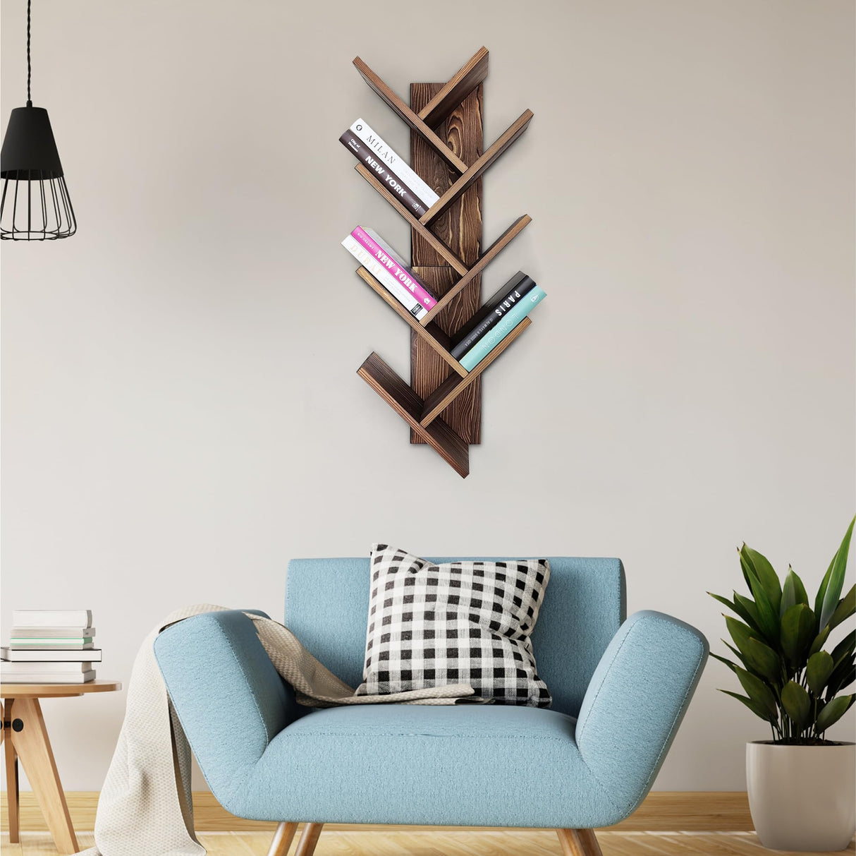FreshDecor Tree Bookshelf 7-Tier | Wall Bookshelf | Book Organizer | Solid Wood Bookshelf for Kids | Floating Bookshelf Organizer FreshDecor