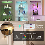 Fulocseny 4-Shelf Glass Display Cabinet White Display Case with LED Light and Glass Door Modern Curio Collection Cabinet, Floor Standing Bookshelf for Living Room Office（White 64.7"x16.7"x14.3"） Fulocseny