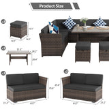 KIGOTY Patio Set 7-Piece Outdoor Dining Set,Patio Table and Chairs Set with Soft Cushions Lawn Furniture for Deck,Backyard, Garden (BR-Grey) KIGOTY