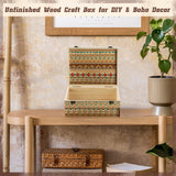 HIPNOOK Unfinished Wood Boxes Large Wooden Boxes with Hinged Lid – 12 x 9x5 Inch Keepsake Box-Memory Box for Crafts, Storage, Gifts, Jewelry,Decor,DIY/Arts/Painting HIPNOOK