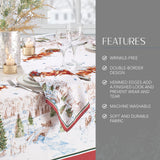 Elrene Home Fashions Santa Snowy Sleighride Wrinkle Resistant Holiday/Christmas Tablecloth, 60"X120", Rectangle Elrene
