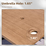 NATURAL EXPRESSIONS 5 Piece Outdoor Patio Dining Sets, 4pcs Swivel Dining Chairs & Square Woodgrain Dining Table with 1.65”Umbrella Hole for Lawn, Garden, Deck, Backyard and Porch NATURAL EXPRESSIONS