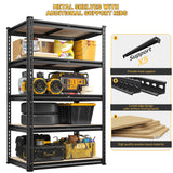 REIBII 2000LBS Storage Shelves 5 Tier Garage Shelving Heavy Duty Metal Shelves for Storage Adjustable Metal Shelving Units for Kitchen Pantry Basement, 28" Wx 13.8" Dx 59.8" H REIBII