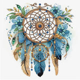 Diamond Art Painting Kits for Adults, 5D Special Shape Diamond Art Kits for Beginners, Crystal Rhinestones Diamond Art Painting for Home Wall Decoration Gift 12×12inch, Dreamcatcher with Feathers AiYuanzsh