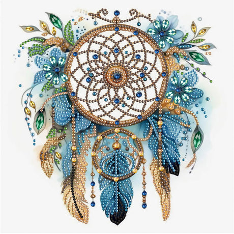 Diamond Art Painting Kits for Adults, 5D Special Shape Diamond Art Kits for Beginners, Crystal Rhinestones Diamond Art Painting for Home Wall Decoration Gift 12×12inch, Dreamcatcher with Feathers AiYuanzsh
