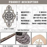 4 Pieces Thicken Rustic Wall Decor Modern Farmhouse Wall Art Decor Wooden Hollow Carved Design Rustic Wall Art for Living Room Bedroom Hallway Decor Office Kitchen Wall Decoration (Fresh Style) Yulejo