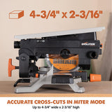 Evolution R8MTS | 8-1/4” Convertible Miter/Table Saw | Multi-Function Saw | 0-45° Bevel & +/- 45° Miter | Multi-Material Cutting: Wood, Plastic, Metal | Compact, Powerful 12A Motor | TCT Blade Incl EVOLUTION