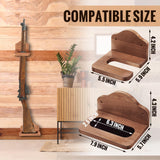GlikCeil 1 Set Vertical Gun Rack Hardwood Gun Rack Holder Wall Mount Brown Rifle Rack Wooden Gun Hooks Gun Hangers for Wall for Rifles Shotguns Bows Display Storage GlikCeil