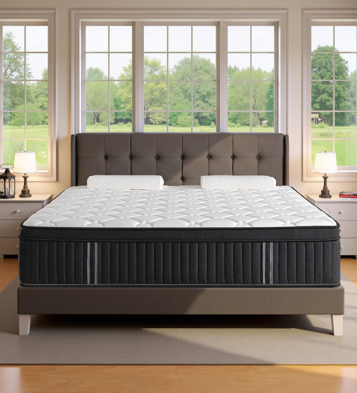 Huyamy Full Size Mattress,12 Inch Hybrid Full Mattress in a Box with Memory Foam & Individual Pocket Spring for Edge Support,Pressure Relief,Medium Firm. Huyamy