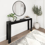 Plank+Beam Modern Solid Wood Console Table, 56 Inch, Sofa Table, Narrow Entryway Table for Hallway, Behind The Couch, Living Room, Foyer, Easy Assembly, Black Plank+Beam