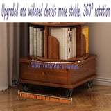 TruRim 360° Rotating Wooden Bookshelf Tower - Space-Saving Six-Tier Storage for Home TruRim