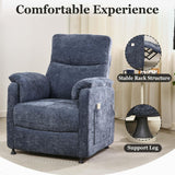 Blue Power Recliner Chairs for Adults, Ultra-Comfy Small Recliners for Small Spaces, Adjustable Electric Recliner Chairs with Remote & 2 Side Pockets - Padded Seat Backrest & Footrest anwickjeff